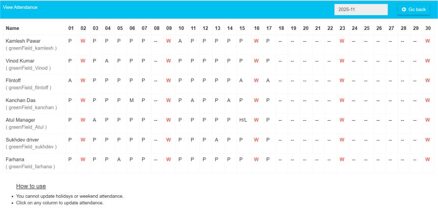 Attendance Dashboard